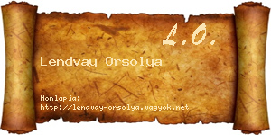Lendvay Orsolya névjegykártya